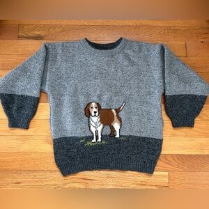 Plaid Moose Kids Dog Pullover Sweater - Size M (5/6)